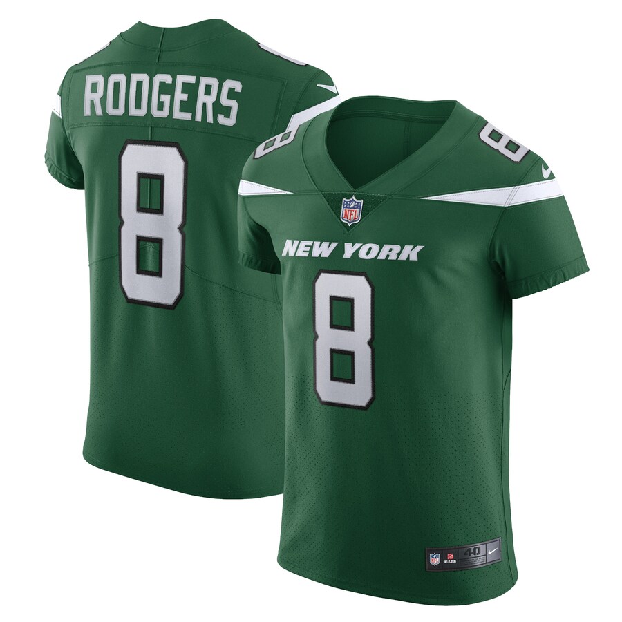 Men's New York Jets Aaron Rodgers Nike Green Alternate Vapor F.U.S.E. Elite Jersey - Jersey