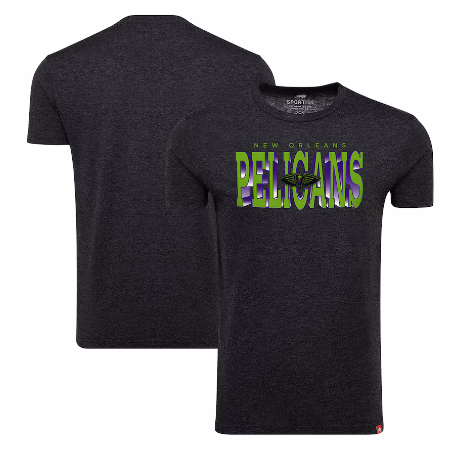 Men's New Orleans Pelicans Sportiqe Heather Black City Edition Comfy Tri-Blend T-Shirt - Jersey