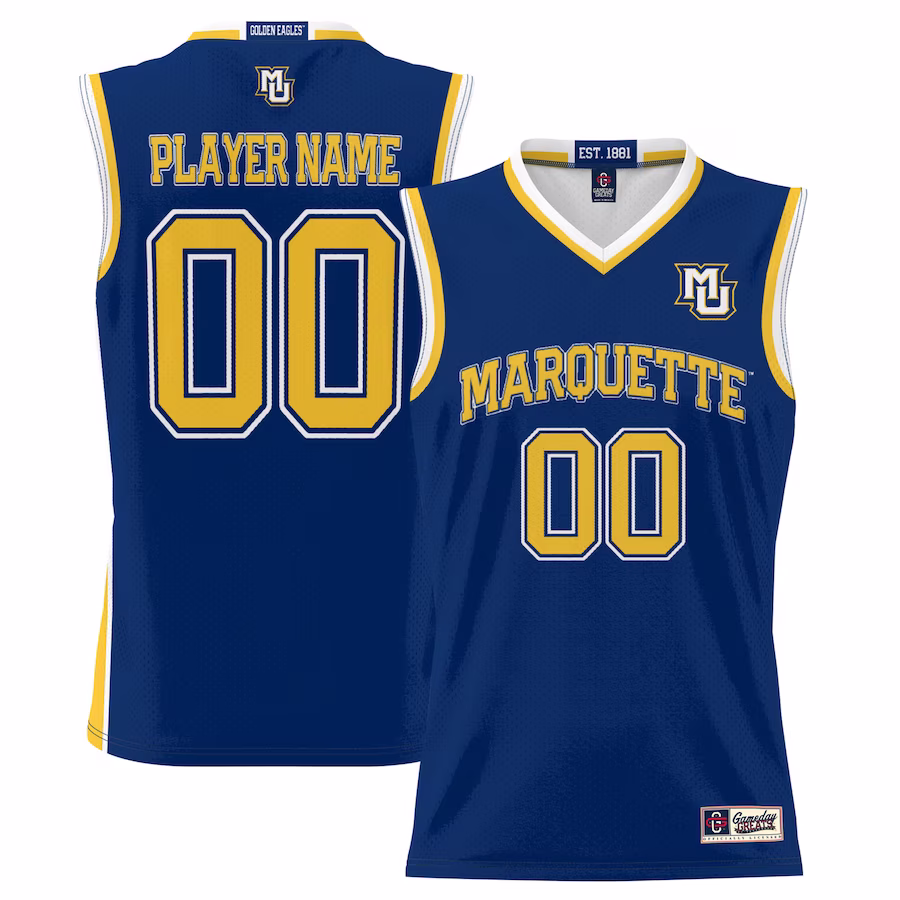 Marquette Golden Eagles GameDay Greats Men's NIL Pick-A-Player Lightweight Basketball Jersey - Navy - Jersey