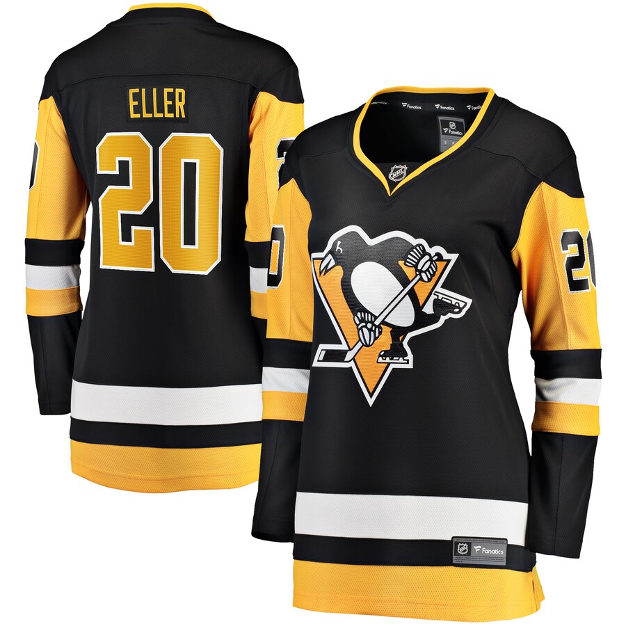 Women's Pittsburgh Penguins Lars Eller Fanatics Branded Black Home Breakaway Player Jersey - Jersey