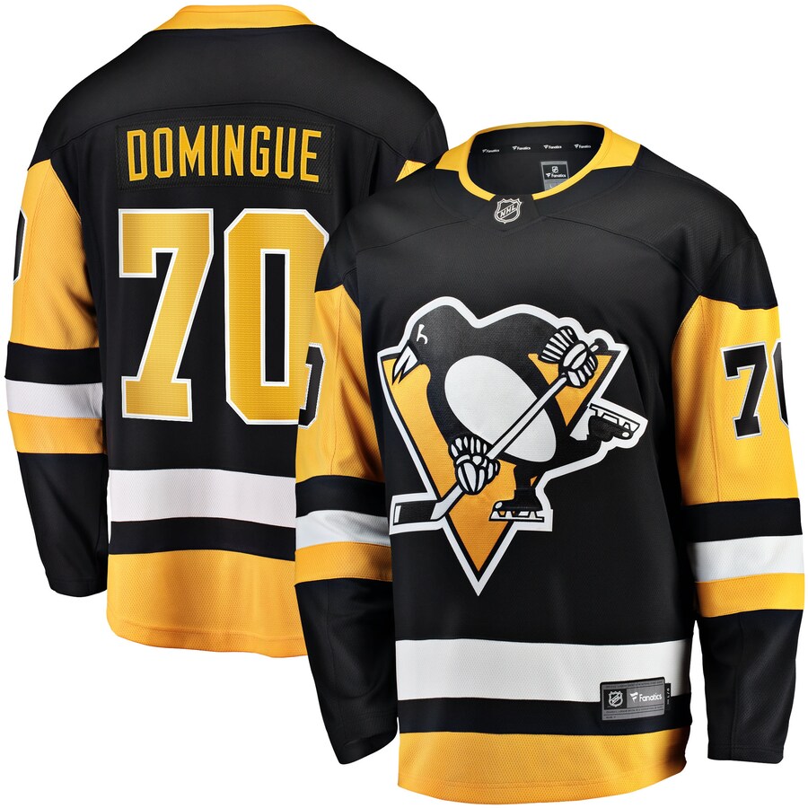 Men's Pittsburgh Penguins Louis Domingue Fanatics Branded Black Home Breakaway Player Jersey - Jersey