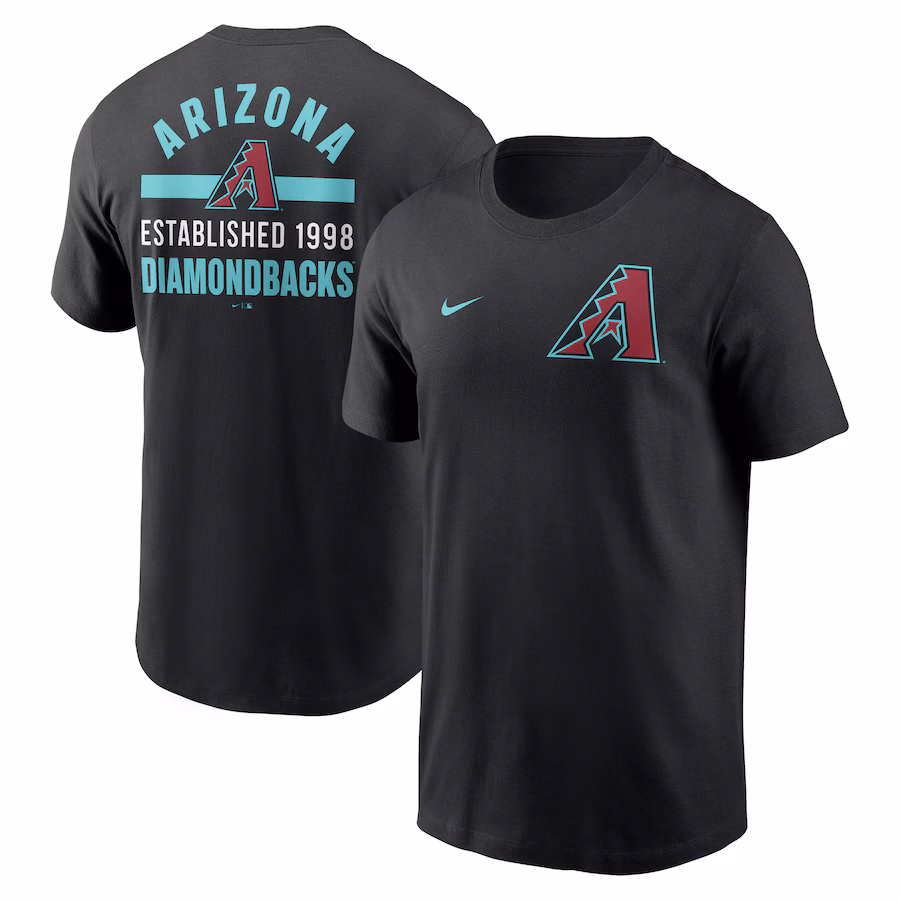 Men's Arizona Diamondbacks Nike Black 2-Hit T-Shirt - Jersey