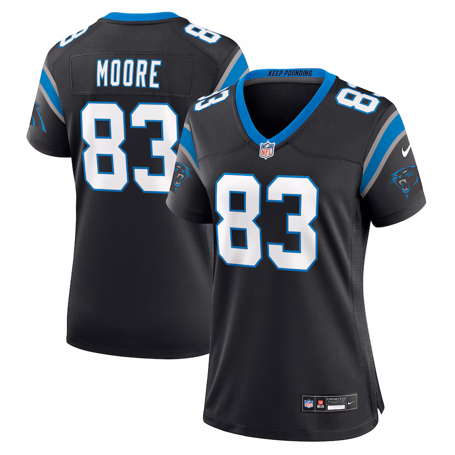Women's Carolina Panthers David Moore Nike Black Game Jersey - Jersey
