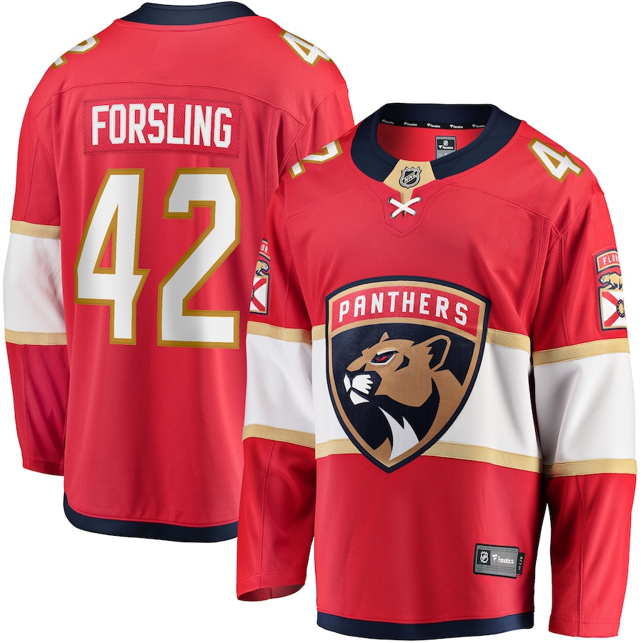 Men's Florida Panthers Gustav Forsling Fanatics Red Home Breakaway Player Jersey - Jersey