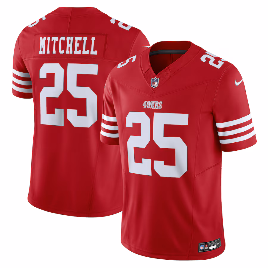 Men's San Francisco 49ers Elijah Mitchell Nike Scarlet Vapor F.U.S.E. Limited Jersey - Jersey