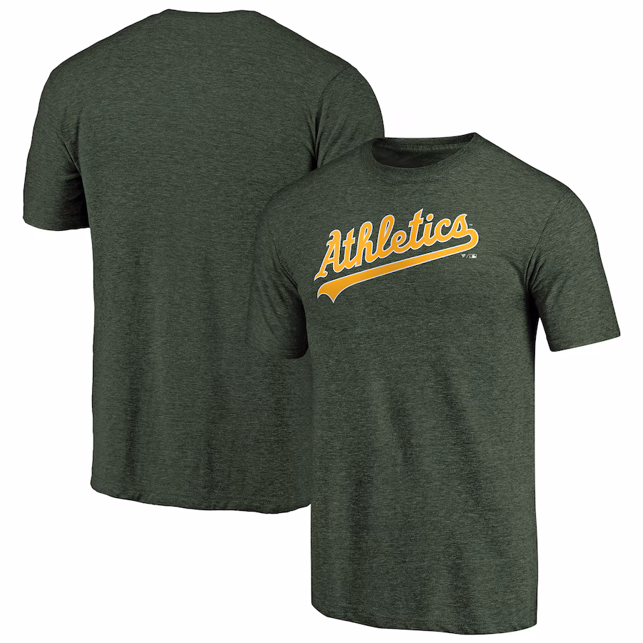 Men's Athletics Green Team Wordmark Tri-Blend T-Shirt - Jersey