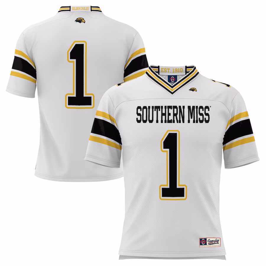#1 Southern Miss Golden Eagles GameDay Greats Endzone Football Jersey - White - Jersey