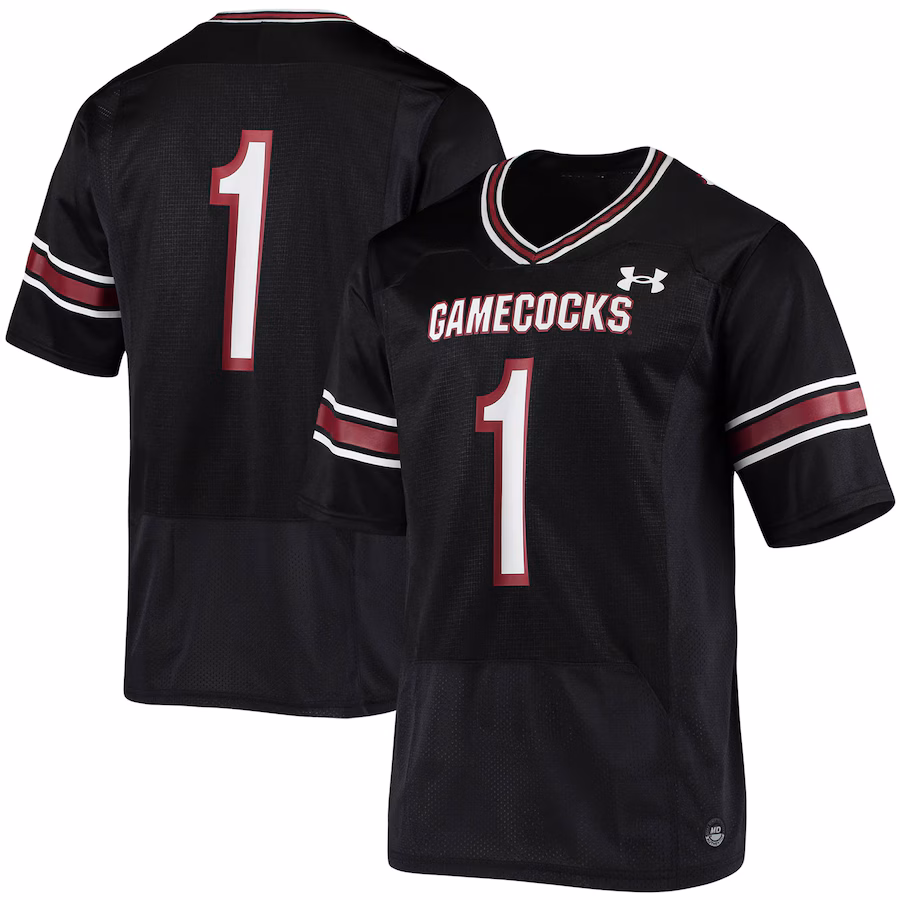 #1 South Carolina Gamecocks Under Armour Logo Replica Football Jersey - Black - Jersey
