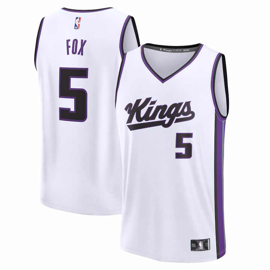 Youth Sacramento Kings De'Aaron Fox Fanatics White Fast Break Replica Player Jersey - Association Edition - Jersey