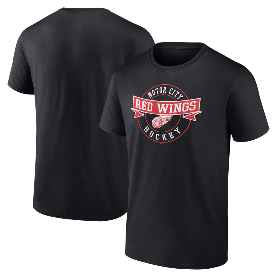Men's Detroit Red Wings Black Honor Circle T-Shirt - Jersey