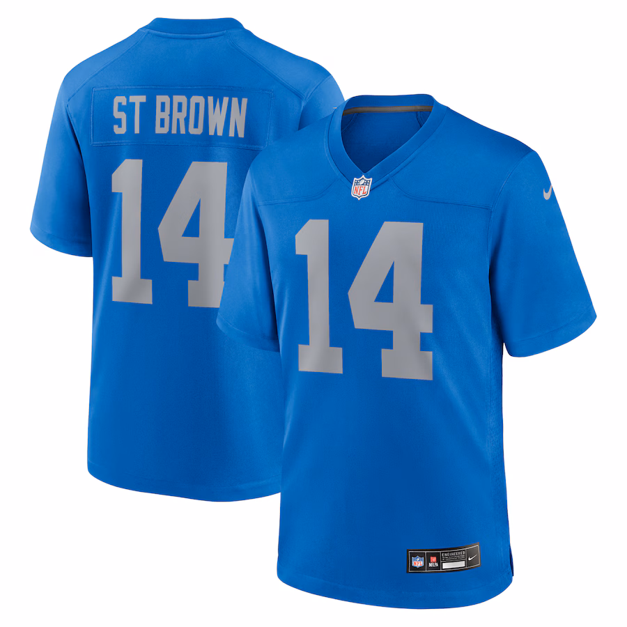 Men's Detroit Lions Amon-Ra St. Brown Nike  Blue Alternate Game Jersey - Jersey