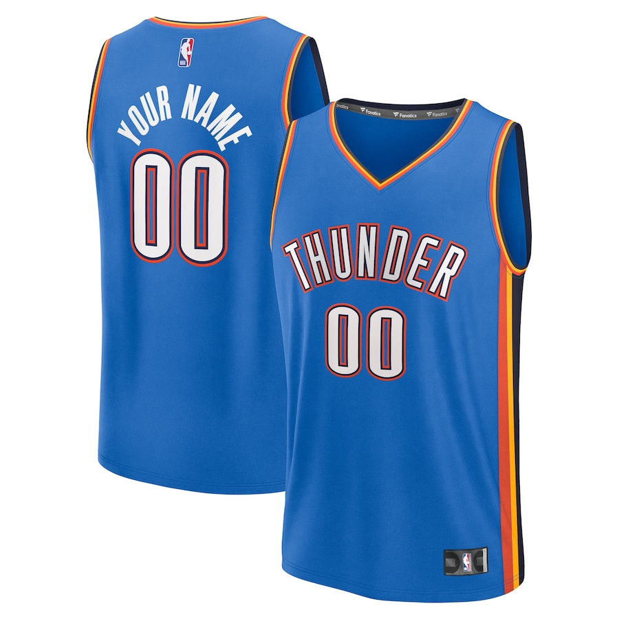 Youth Oklahoma City Thunder Fanatics Blue Fast Break Custom Replica Jersey - Icon Edition - Jersey