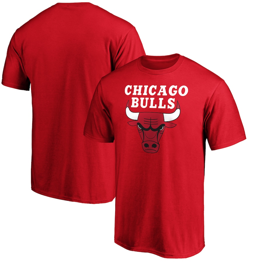 Men's Chicago Bulls Red Global Logo T-Shirt - Jersey