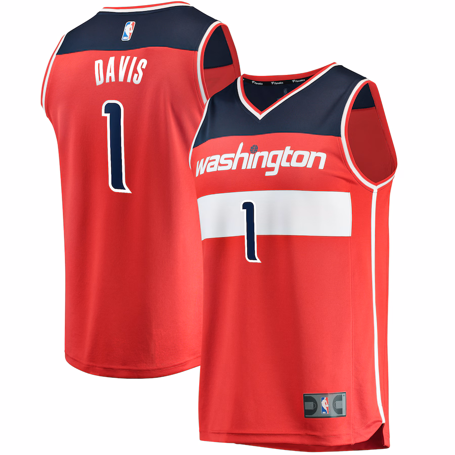 Men's Washington Wizards Johnny Davis Fanatics Red Fast Break Replica Player Jersey Icon - Edition - Jersey