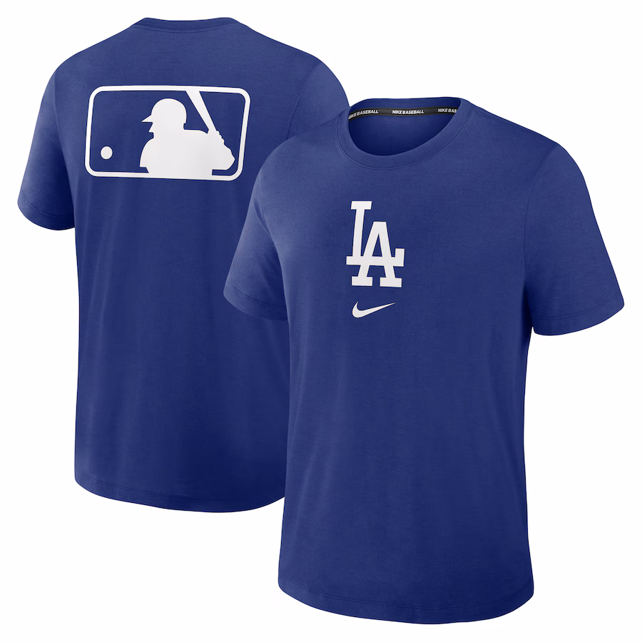 Men's Los Angeles Dodgers Nike Royal Authentic Collection Early Work Tri-Blend Performance T-Shirt - Jersey
