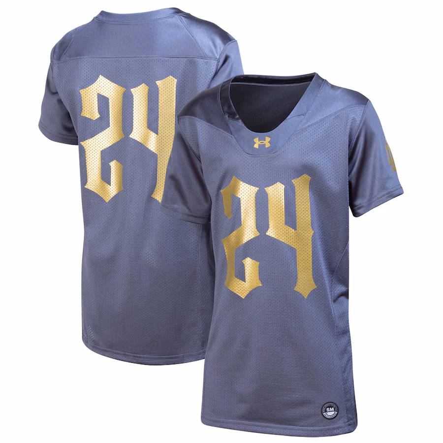 Youth Under Armour Navy Notre Dame Fighting Irish 2024 Shamrock Series Replica Jersey - Jersey
