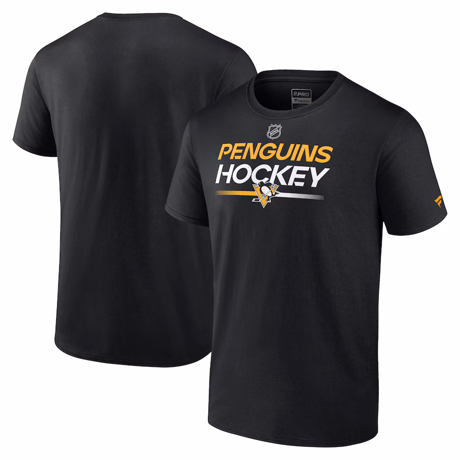 Men's Pittsburgh Penguins Fanatics Black Authentic Pro Primary T-Shirt - Jersey