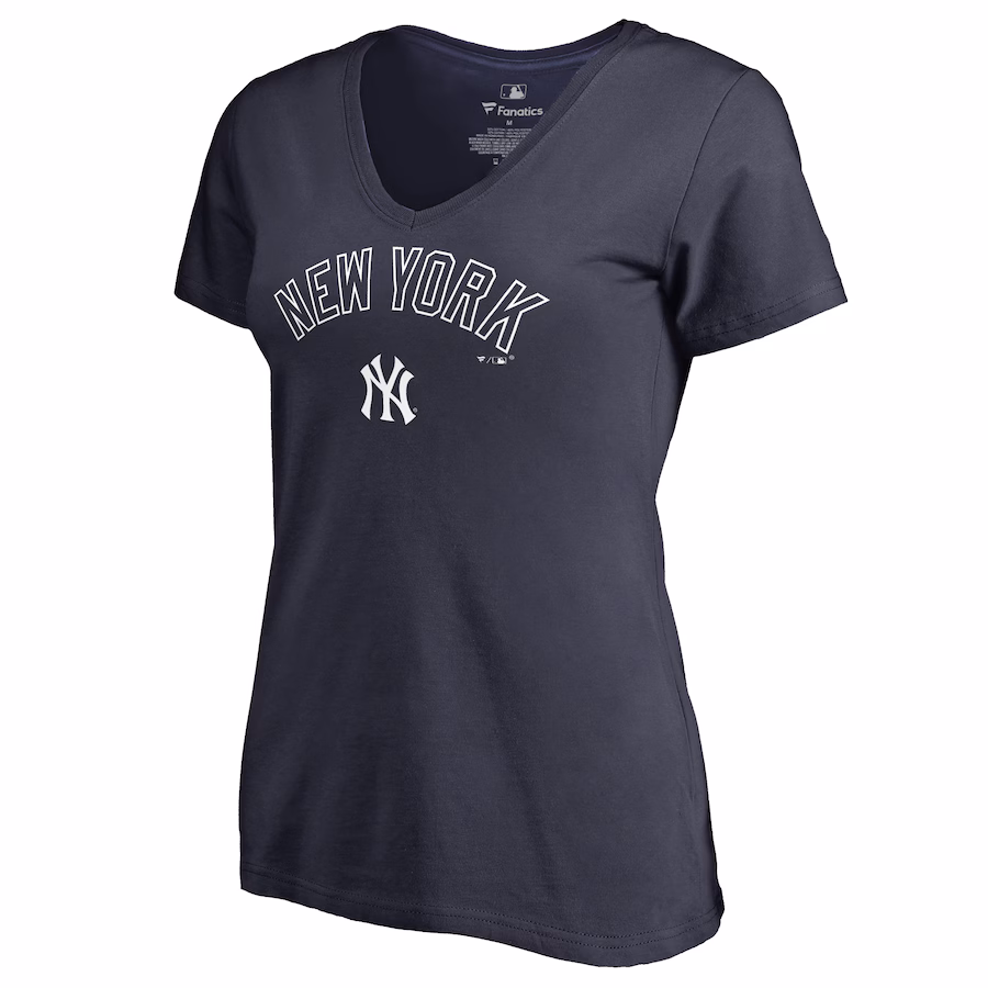 Women's New York Yankees Navy Team Lockup T-Shirt - Jersey