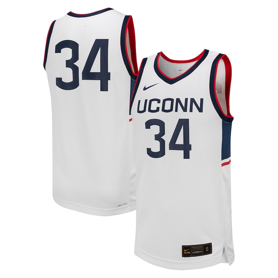 #34 UConn Huskies Nike Replica Basketball Jersey - White - Jersey