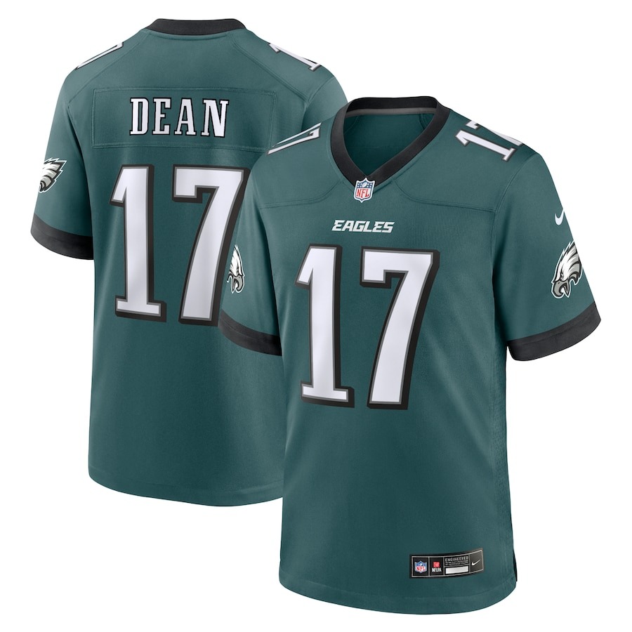 Men's Philadelphia Eagles Nakobe Dean Nike Midnight Green Team Game Jersey - Jersey