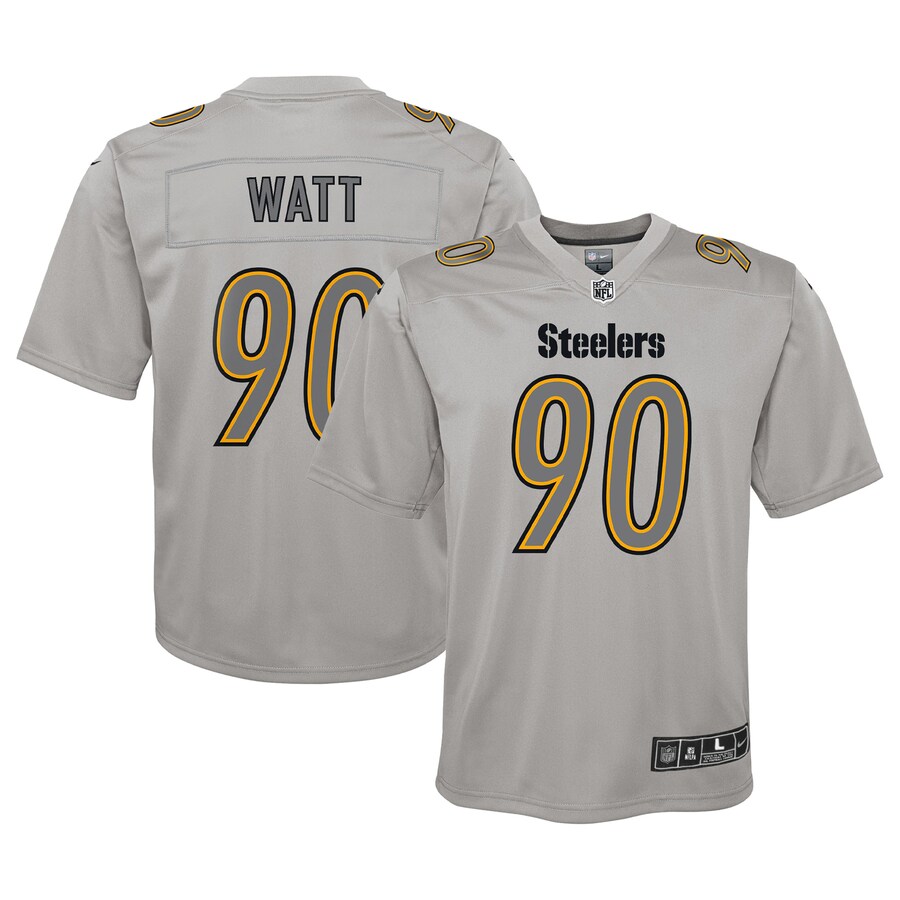 Youth Pittsburgh Steelers T.J. Watt Nike Gray Atmosphere Game Jersey - Jersey