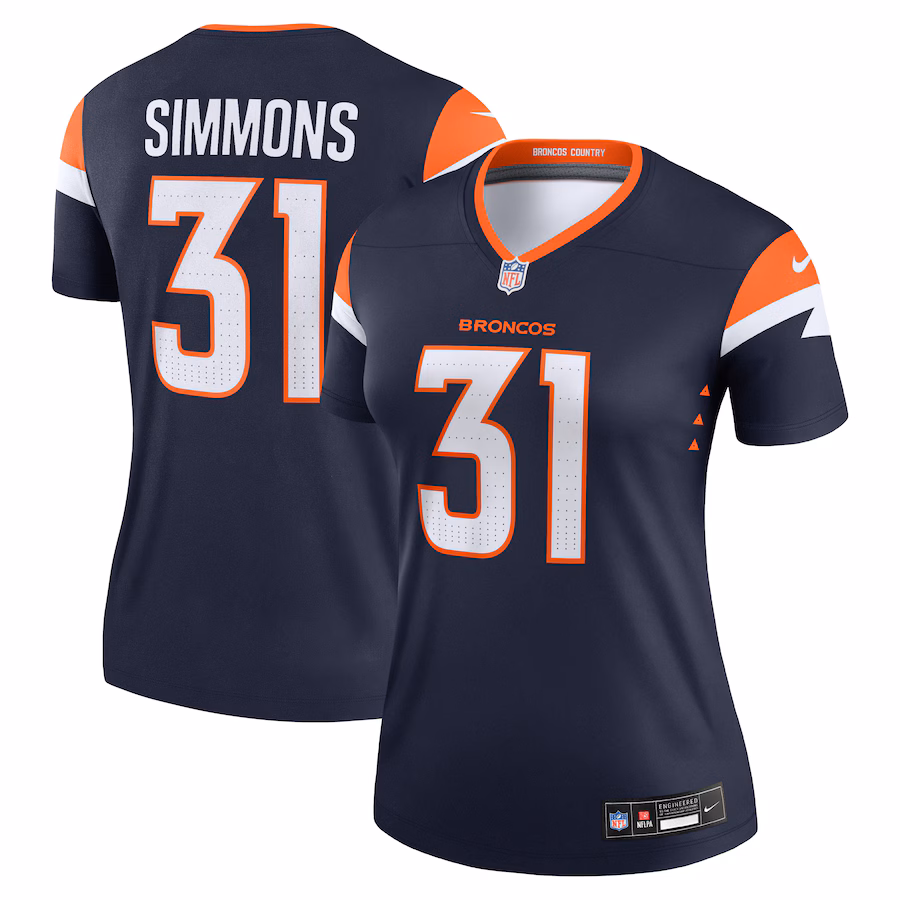 Women's Denver Broncos Justin Simmons Nike Navy Alternate Legend Jersey - Jersey