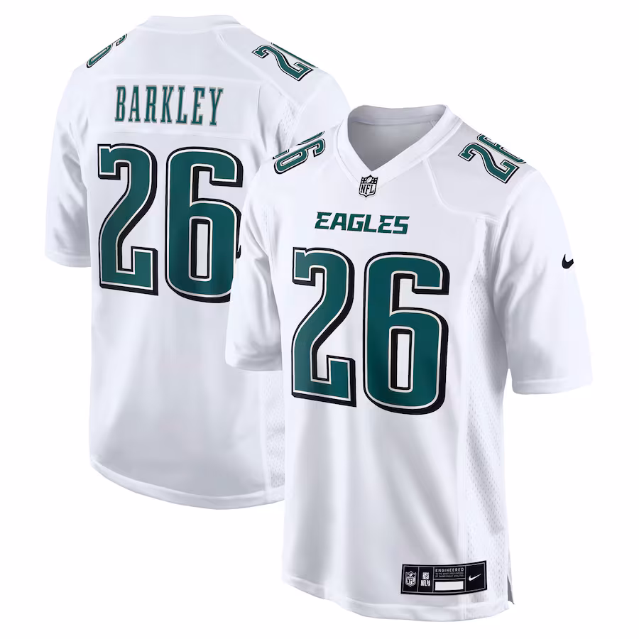 Men's Philadelphia Eagles Saquon Barkley Nike Tundra White Tundra Fashion Jersey - Jersey
