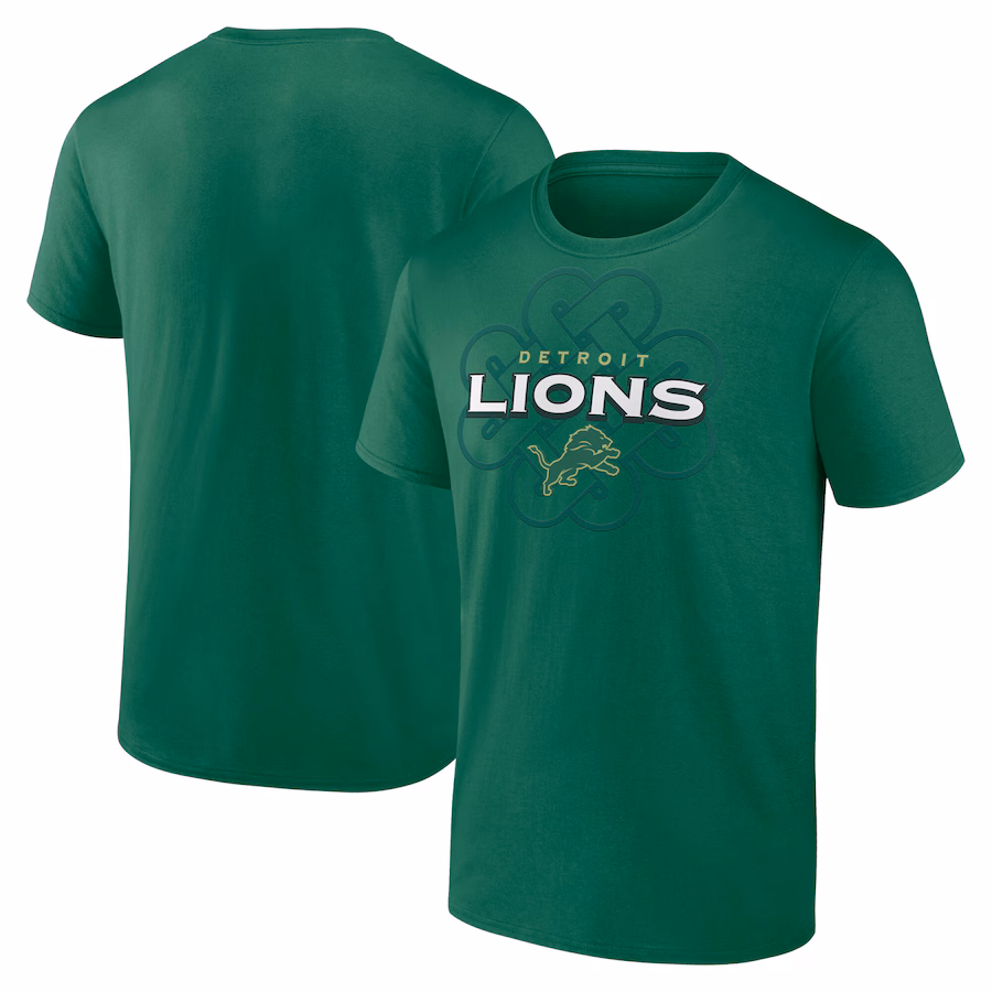 Men's Detroit Lions Fanatics Kelly Green Celtic Luck T-Shirt - Jersey