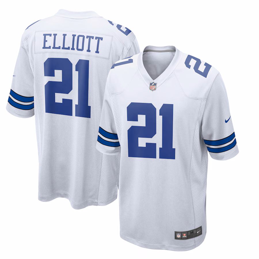 Men's Dallas Cowboys Ezekiel Elliott Nike White Team Game Jersey - Jersey