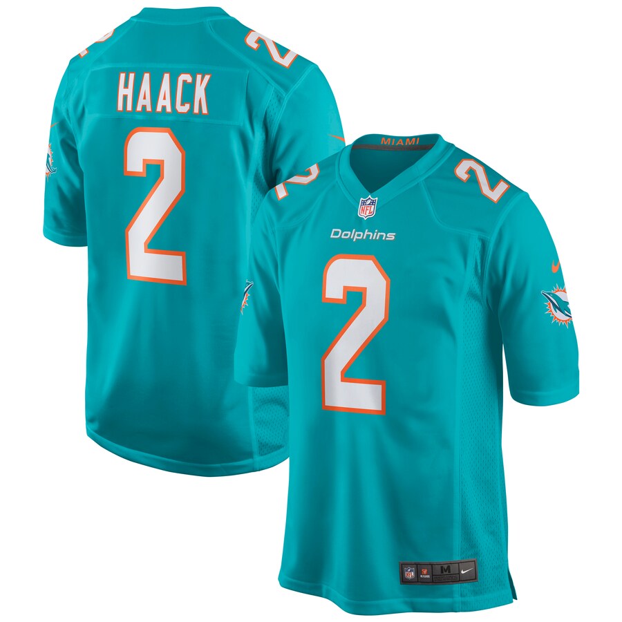 Men's Miami Dolphins Matt Haack Nike Aqua Game Jersey - Jersey