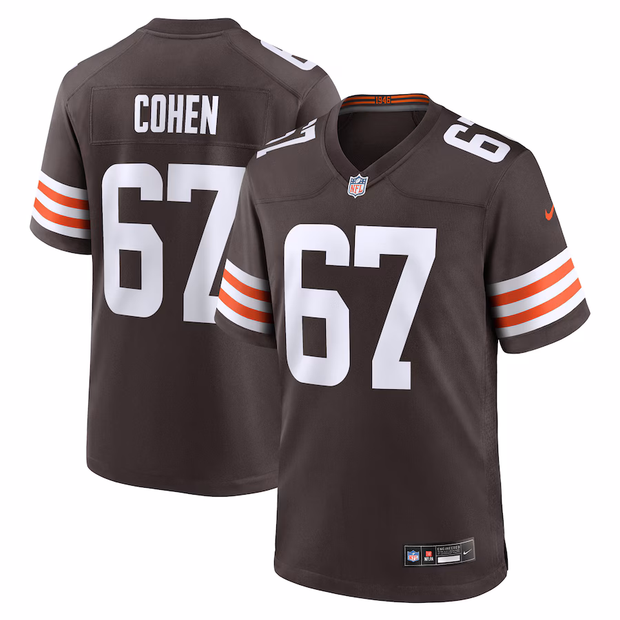 Men's Cleveland Browns Javion Cohen Nike Brown Team Game Jersey - Jersey