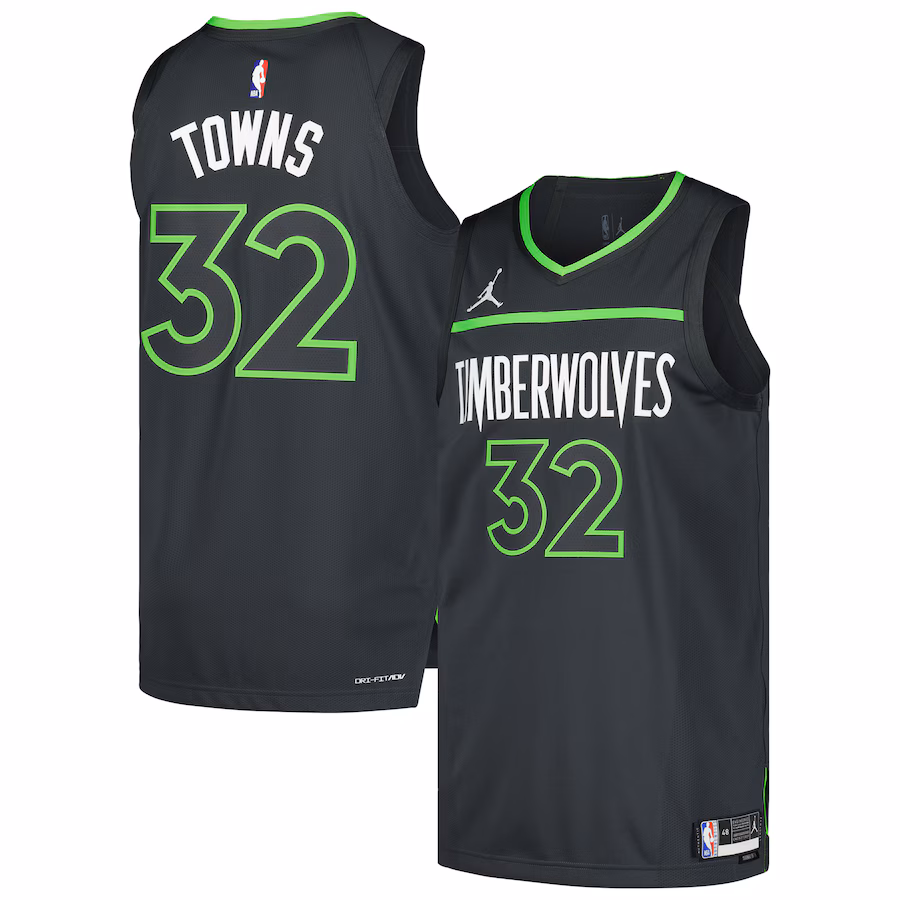 Men's Minnesota Timberwolves Karl-Anthony Towns Jordan Brand Anthracite Authentic Player Jersey - Statement Edition - Jersey