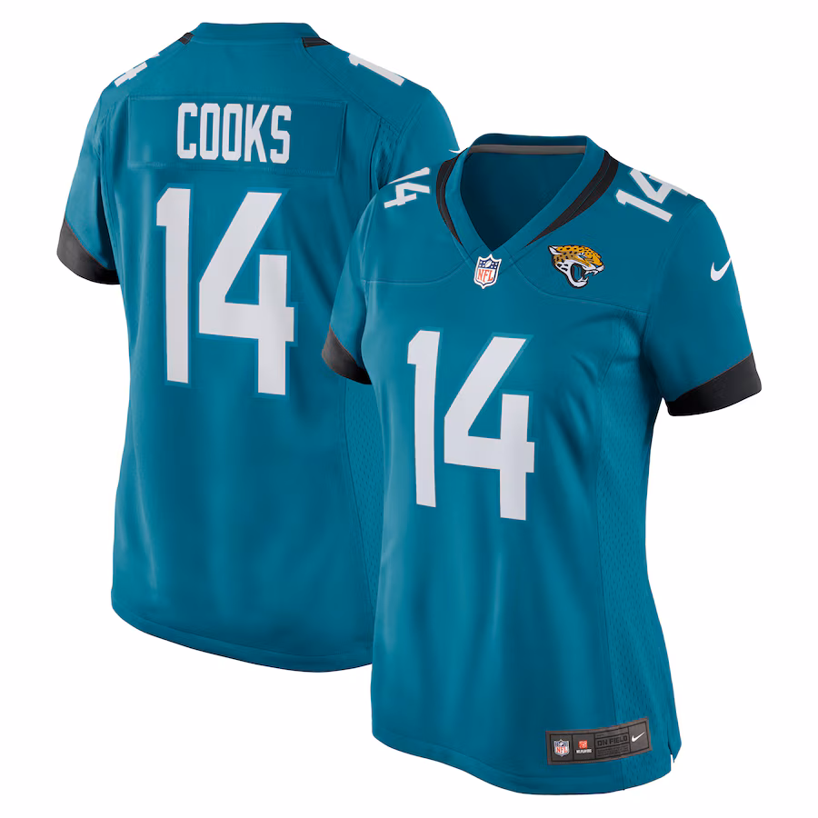 Women's Jacksonville Jaguars Elijah Cooks Nike  Teal Team Game Jersey - Jersey