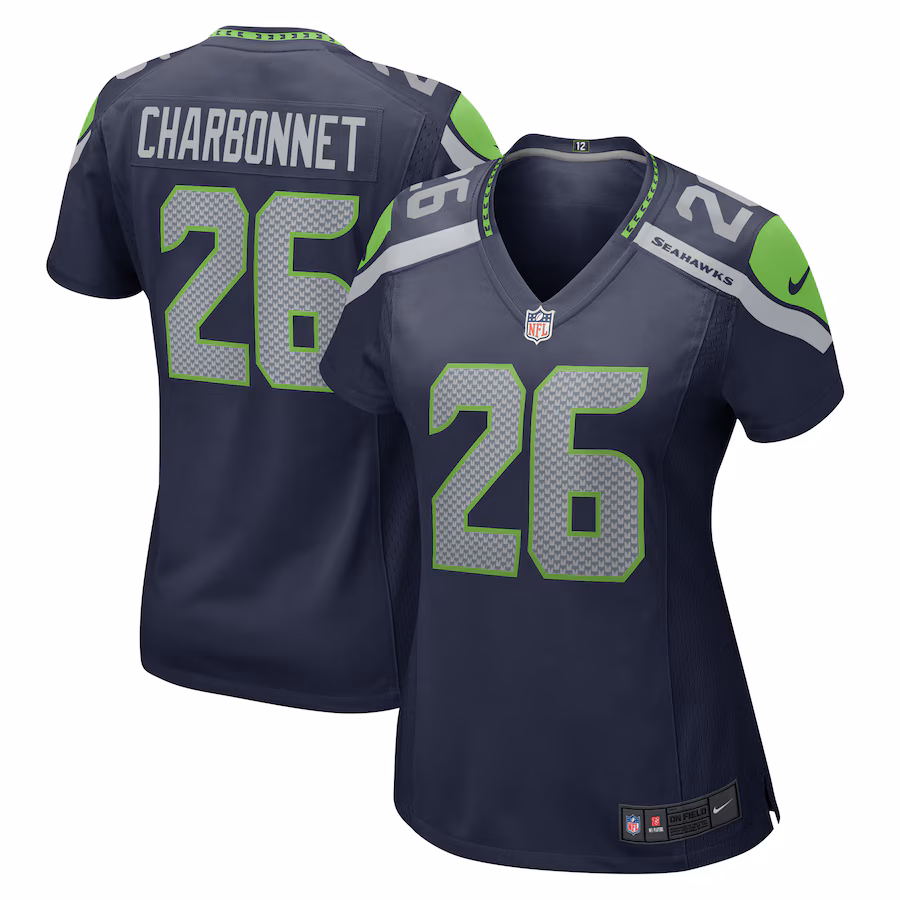 Women's Seattle Seahawks Zach Charbonnet Nike College Navy  Game Jersey - Jersey