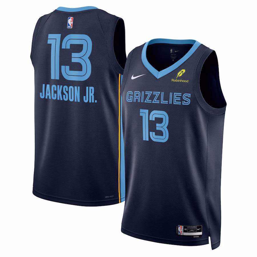 Unisex Memphis Grizzlies Jaren Jackson Jr. Nike Navy Swingman Badge Player Jersey - Icon Edition - Jersey