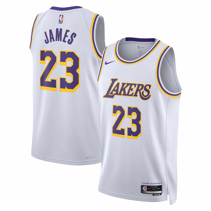 Unisex Los Angeles Lakers LeBron James Nike White Swingman Jersey - Association Edition - Jersey