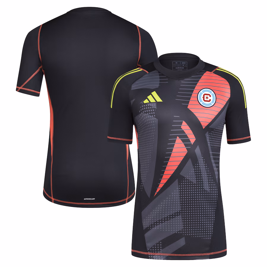 Men's Chicago Fire adidas Black 2024 Goalkeeper Jersey - Jersey