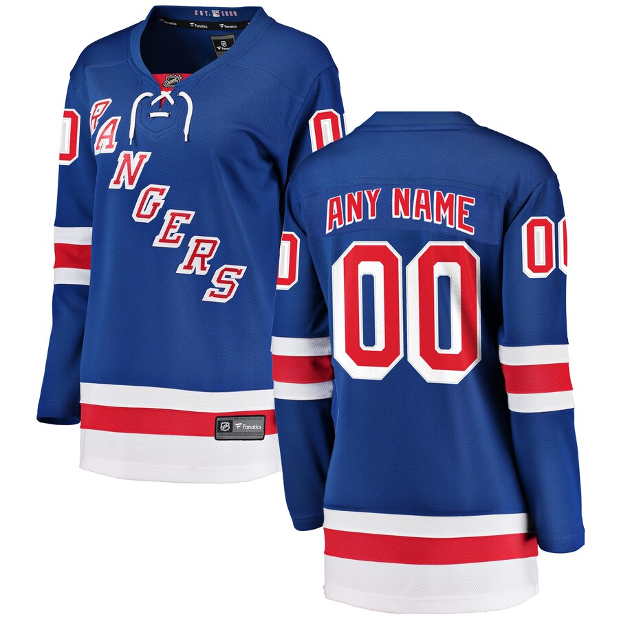 Women's New York Rangers Fanatics Branded Blue Home Breakaway Custom Jersey - Jersey