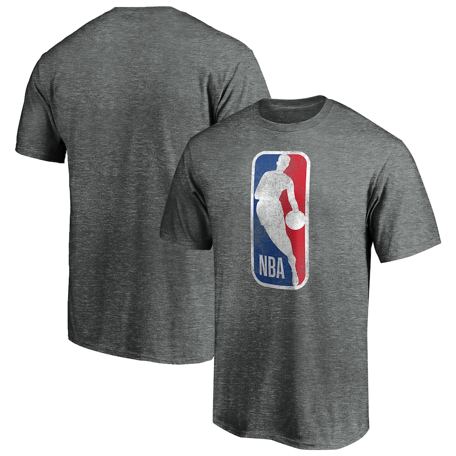 Men's Gray NBA Distressed Logo Tri-Blend T-Shirt - Jersey