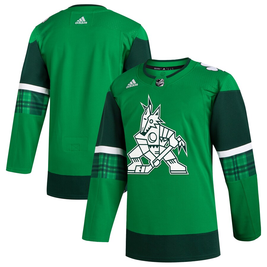 Men's Arizona Coyotes  adidas Kelly Green 2023 St. Patrick's Day Primegreen Authentic Jersey - Jersey