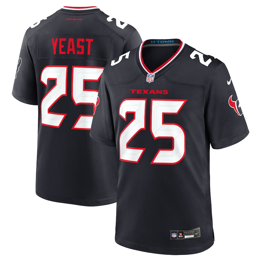 Men's Houston Texans Russ Yeast Nike Navy Team Game Jersey - Jersey