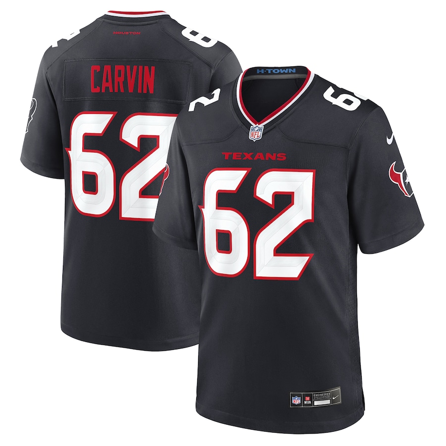 Men's Houston Texans Jerome Carvin Nike Navy Team Game Jersey - Jersey