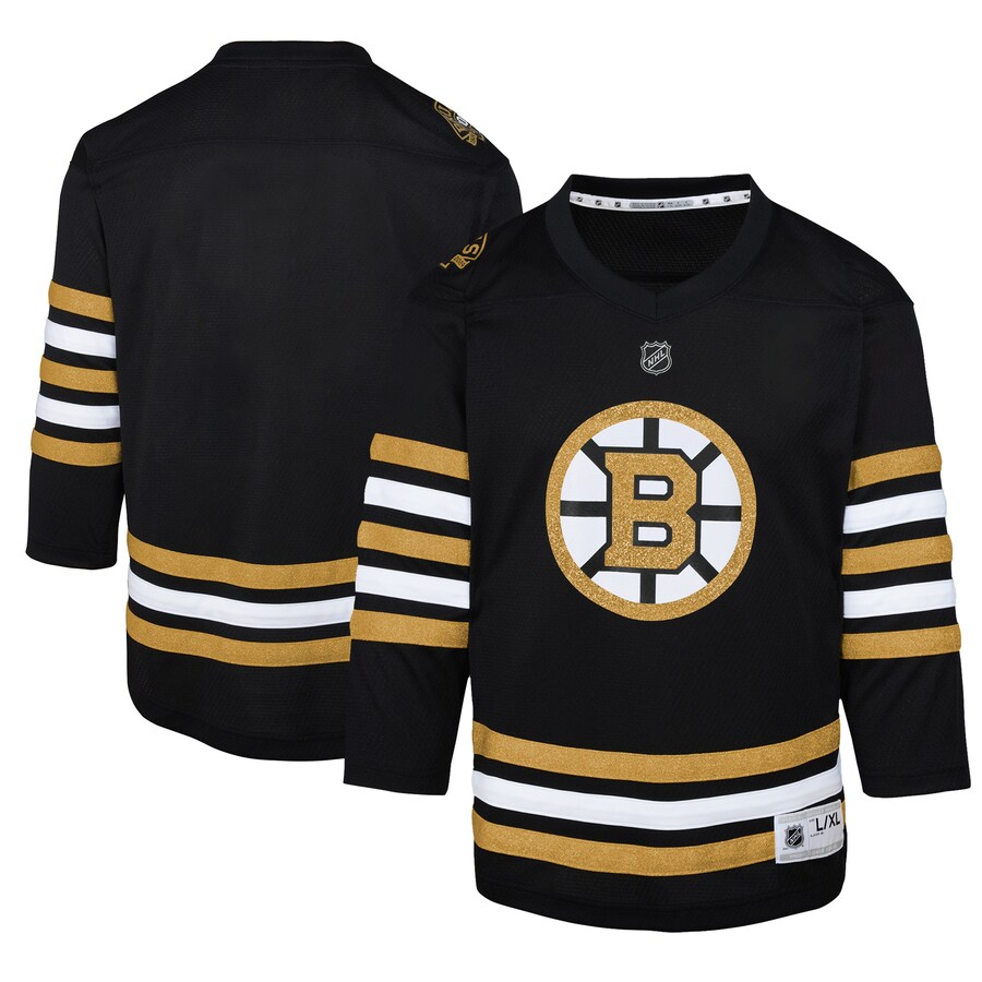 Youth Boston Bruins  Black 100th Anniversary Replica Jersey - Jersey