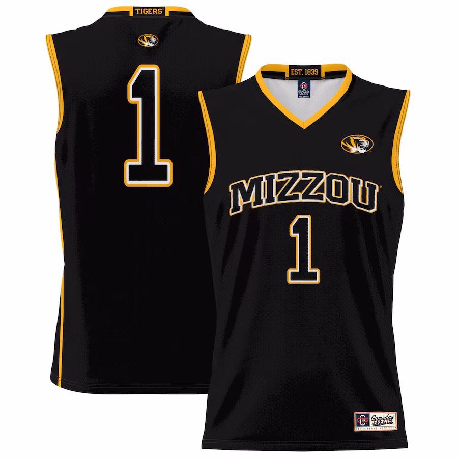 Unisex GameDay Greats #1 Black Missouri Tigers Lightweight Basketball Jersey - Jersey