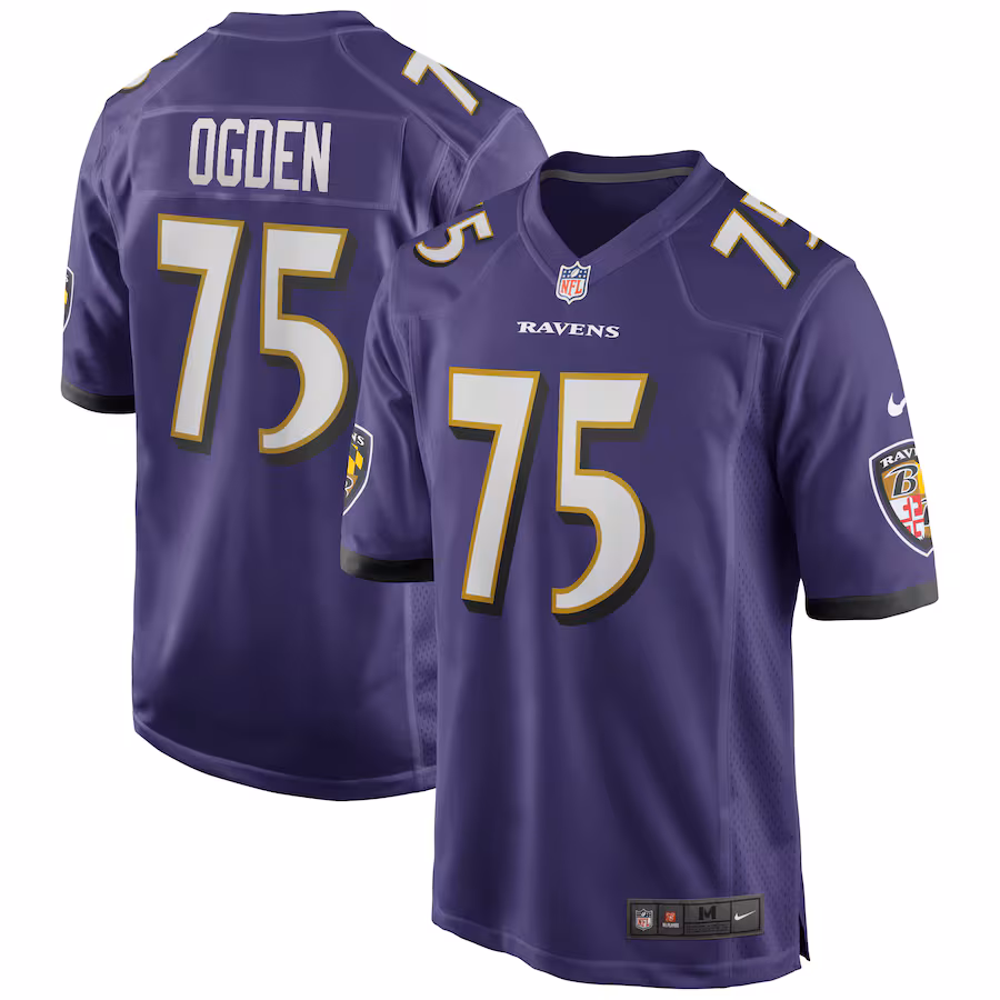 Men's Baltimore Ravens Jonathan Ogden Nike Purple Game Retired Player Jersey - Jersey
