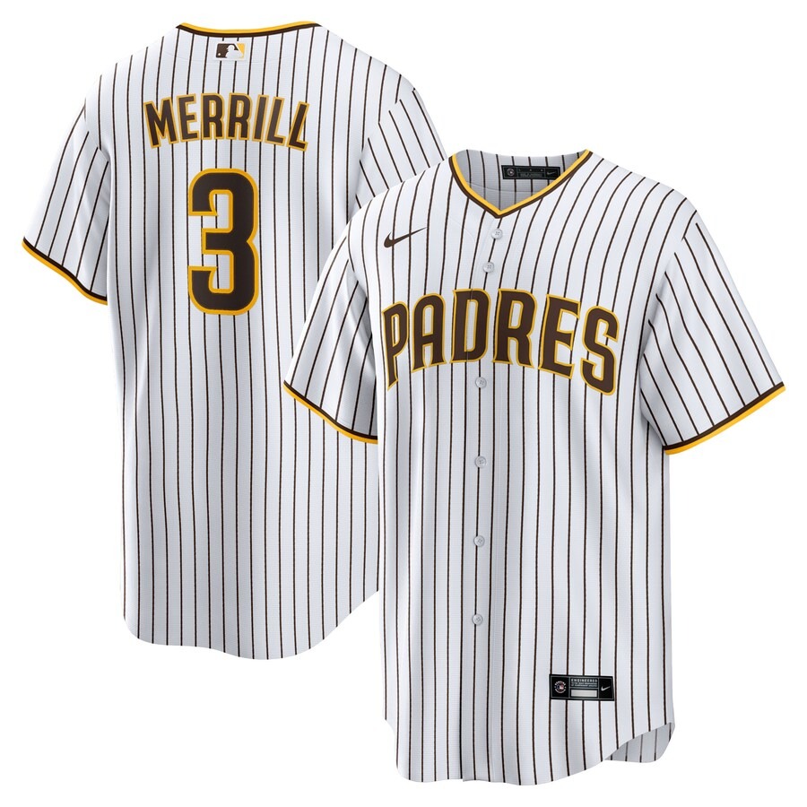 Men's San Diego Padres Jackson Merrill Nike White Home Replica Jersey - Jersey