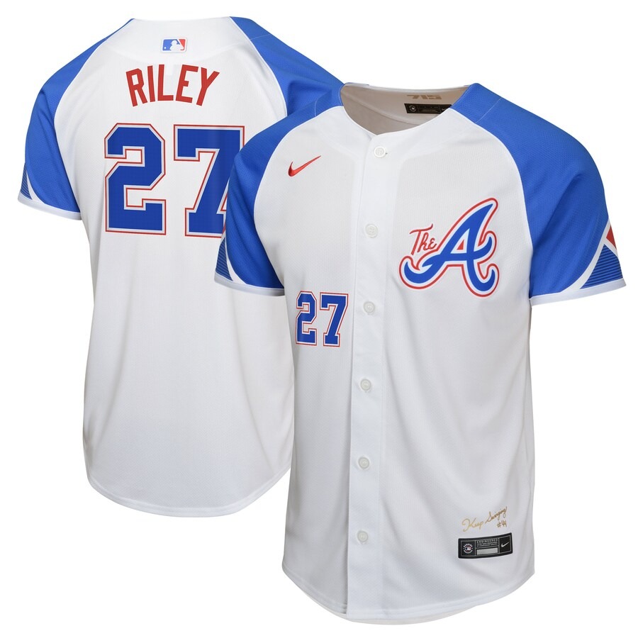 Youth Atlanta Braves Austin Riley Nike White City Connect Limited Player Jersey - Jersey