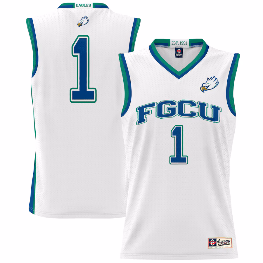 Youth GameDay Greats White #1 Florida Gulf Coast Eagles Lightweight Basketball Jersey - Jersey