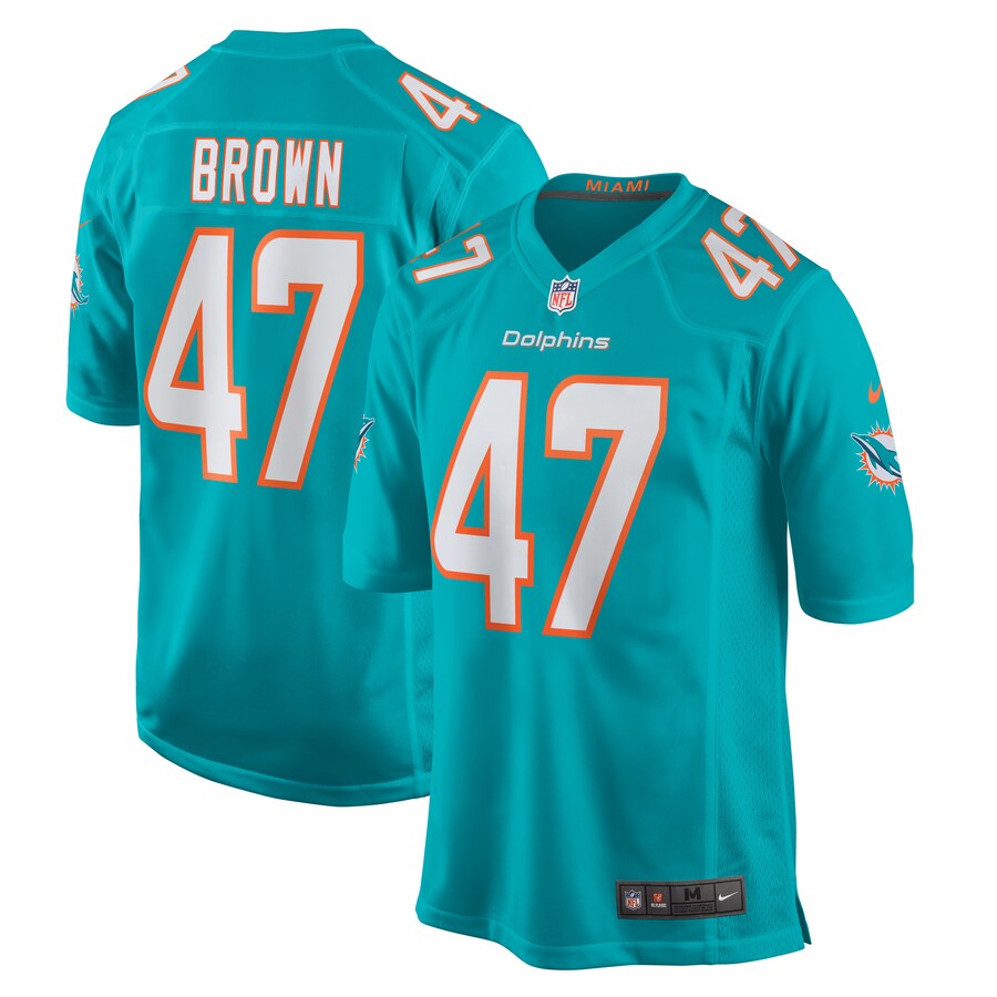 Men's Miami Dolphins Cam Brown Nike Aqua Game Jersey - Jersey