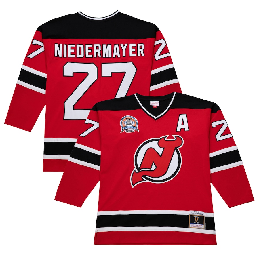 Men's New Jersey Devils Scott Niedermayer Red 2002-03 Power Play Jersey - Jersey